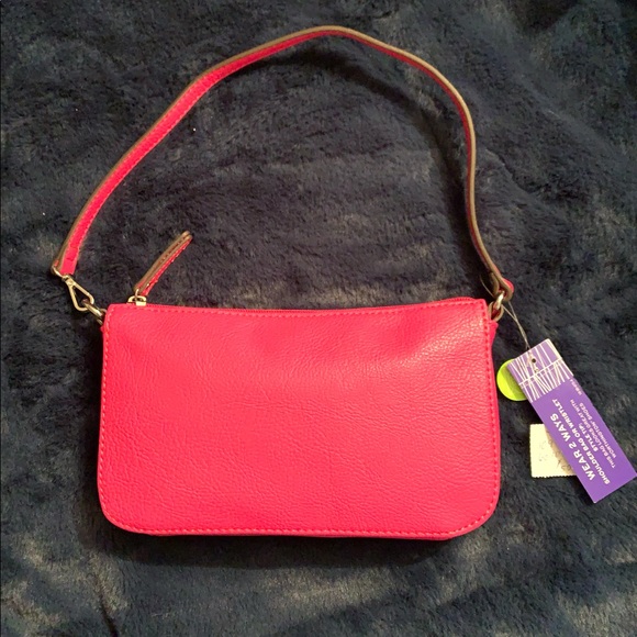 Worthington NWT Bright Pink Handbag Wristlet or Shoulder Bag 2 in One - Picture 5 of 13